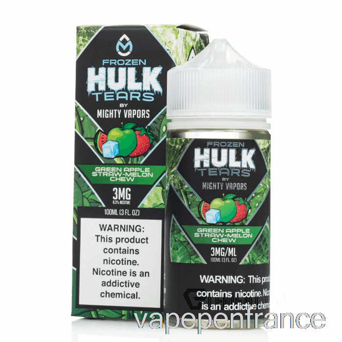 à Mâcher De Melon De Paille De Pomme Verte Surgelée - Larmes De Hulk - Stylo Vape 100 Ml 3 Mg